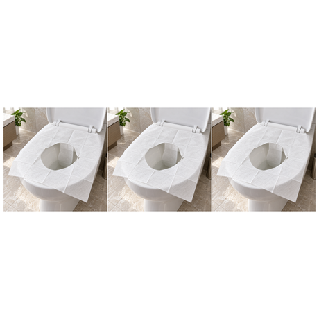 30x Disposable Flushable Toilet Seat Covers Pack - White (Sanitary & Hygienic)