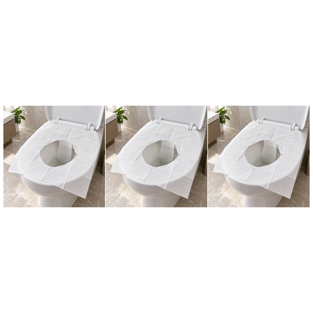 30x Disposable Flushable Toilet Seat Covers Pack - White (Sanitary & Hygienic)