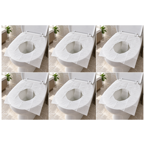 60x Disposable Flushable Toilet Seat Covers Bulk Pack - White (Sanitary & Hygienic)