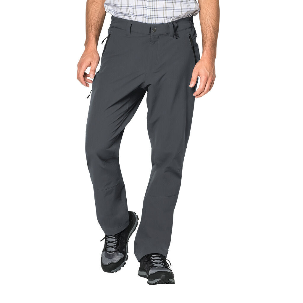 Jack Wolfskin Activate XT Mens Softshell Hiking Pants - Dark Iron (PFC Free Trekking Trousers)