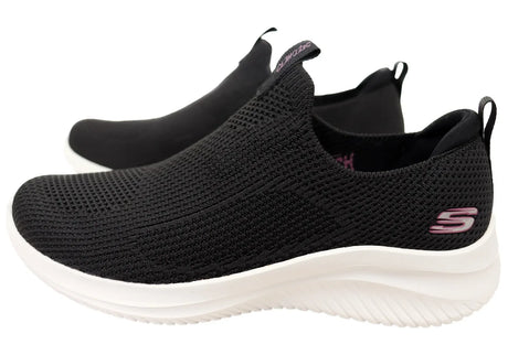 Skechers Ultra Flex 3.0 All Momentum Womens Slip-On Sneakers - Black (Casual Shoes)