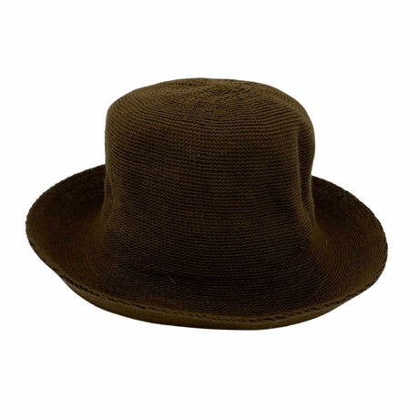 Jacaru 1507 Knitted Bucket Hat - Small Brim (Foldable One Size Vegan Friendly) - Brown
