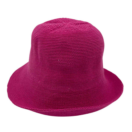 Jacaru 1507 Knitted Bucket Hat - Small Brim (Foldable One Size Vegan Friendly) - Pink