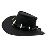 Jacaru 150 Ayers Croc Kangaroo Leather Hat - Crocodile Teeth Hatband Water Resistant & UPF 50+ (Made in Australia)