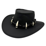 Jacaru 150 Ayers Croc Kangaroo Leather Hat - Crocodile Teeth Hatband Water Resistant & UPF 50+ (Made in Australia)