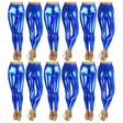 6x Adult Blue Metallic Leggings Bulk Pack - Shiny Neon Pants for Dance Costume/80s Retro Party