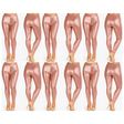 6x Adult Rose Gold Metallic Leggings Bulk Pack - Shiny Neon Pants for Dance Costume/80s Retro Party