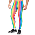 Mens Rainbow Stripe Leggings Party Costume Dress Up Pants Bottoms - One Size