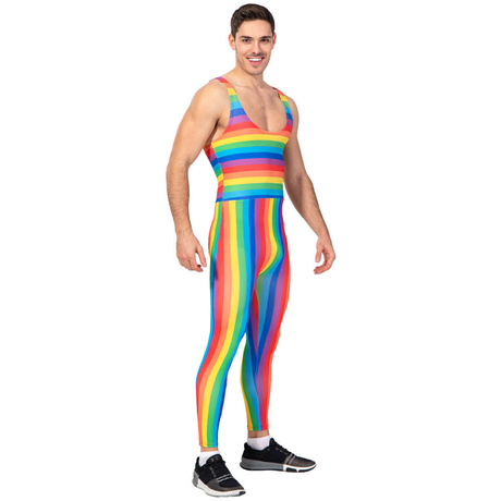Adult Rainbow Stripe Unitard - Mardi Gras/LGBT Pride (Festival/Party)