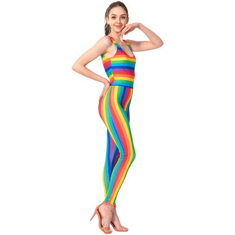Adult Rainbow Stripe Unitard - Mardi Gras/LGBT Pride (Festival/Party)