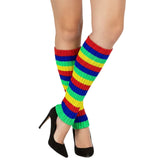 1 Pair Rainbow Ribbed Knitted Stockings - Womens Dance Costume/80s Party