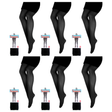 6x Black Pantyhose Tights Bulk Pack - Womens Stockings Hosiery (One Size)