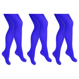 3x Blue Pantyhose Tights Bulk Pack - Womens Stockings Hosiery (One Size)