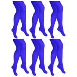 6x Blue Pantyhose Tights Bulk Pack - Womens Stockings Hosiery (One Size)