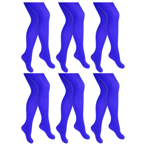6x Blue Pantyhose Tights Bulk Pack - Womens Stockings Hosiery (One Size)
