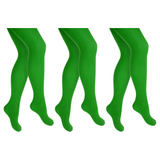 3x Green Pantyhose Tights Bulk Pack - Womens Stockings Hosiery (One Size)