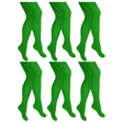6x Green Pantyhose Tights Bulk Pack - Womens Stockings Hosiery (One Size)