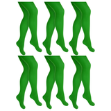 6x Green Pantyhose Tights Bulk Pack - Womens Stockings Hosiery (One Size)