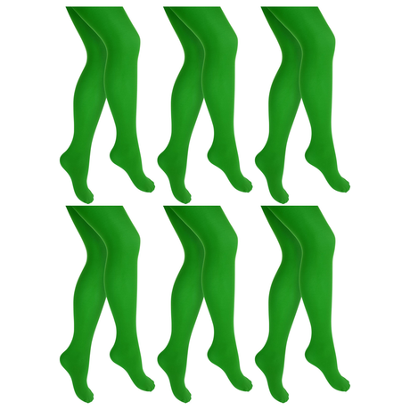 6x Green Pantyhose Tights Bulk Pack - Womens Stockings Hosiery (One Size)