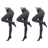 3x Grey Pantyhose Tights Bulk Pack - Womens Stockings Hosiery (One Size)
