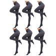 6x Grey Pantyhose Tights Bulk Pack - Womens Stockings Hosiery (One Size)