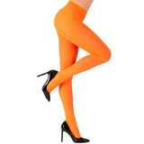 Orange Pantyhose Tights - Womens Stockings Hosiery (One Size)