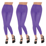 3x Purple Pantyhose Tights Bulk Pack - Womens Stockings Hosiery (One Size)