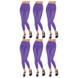 6x Purple Pantyhose Tights Bulk Pack - Womens Stockings Hosiery (One Size)