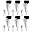 6x White Pantyhose Tights Bulk Pack - Womens Stockings Hosiery (One Size)