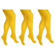 3x Yellow Pantyhose Tights Bulk Pack - Womens Stockings Hosiery (One Size)