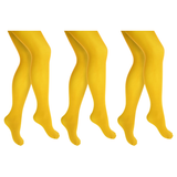 3x Yellow Pantyhose Tights Bulk Pack - Womens Stockings Hosiery (One Size)