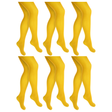 6x Yellow Pantyhose Tights Bulk Pack - Womens Stockings Hosiery (One Size)