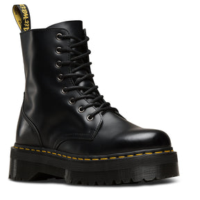 Dr. Martens Womens Jadon 8" Leather Boots (Platform Style Shoes) - Black Smooth