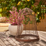 Round Metal 44cm Cloche Outdoor Garden Plant Protector - Brown