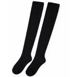 10x Womens Black Striped Over the Knee Socks Bulk Pack - Thigh High Stockings