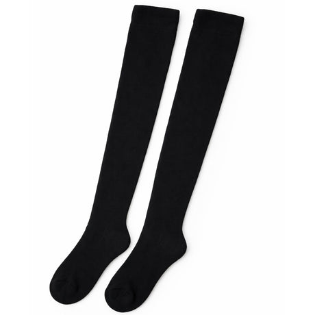 10x Womens Black Striped Over the Knee Socks Bulk Pack - Thigh High Stockings