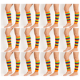 12 Pair Rainbow Leg Warmers Bulk Pack - Womens Dance Costume/80s Party