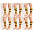 6 Pair Rainbow Leg Warmers Bulk Pack - Womens Dance Costume/80s Party