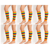 6 Pair Rainbow Leg Warmers Bulk Pack - Womens Dance Costume/80s Party