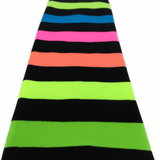 1 Pair Rainbow/Black Stripe Leg Warmers - Womens Dance Costume/80s Party