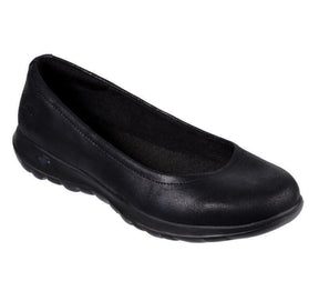 Skechers Womens Go Walk Lite Flats - Black (Lightweight Comfort Shoes)