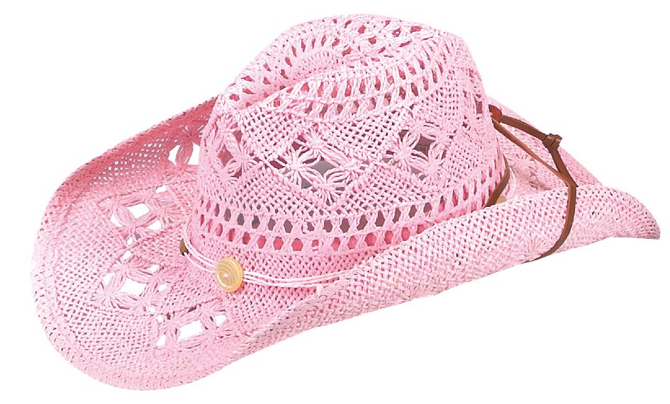 Jacaru 1566 Womens Summer Cowboy Hat - Chin Strap & One Size Fits Most (Vegan Friendly)