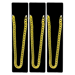 3x Gold 50cm Big Chain Necklace Bulk Pack - Pimp/Gangster (Costume Accessory)