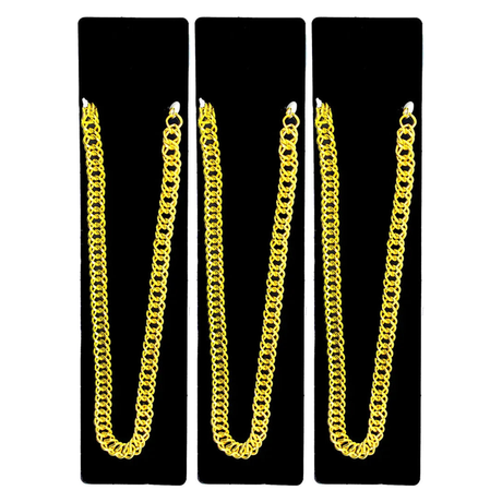 3x Gold 50cm Big Chain Necklace Pack - Pimp/Gangster (Costume Accessory)