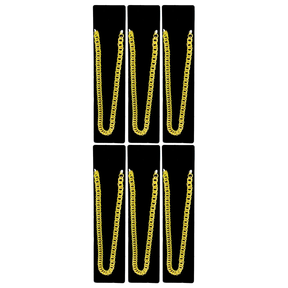 6x Gold 50cm Big Chain Necklace Bulk Pack - Pimp/Gangster (Costume Accessory)