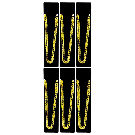 6x Gold 50cm Big Chain Necklace Bulk Pack - Pimp/Gangster (Costume Accessory)