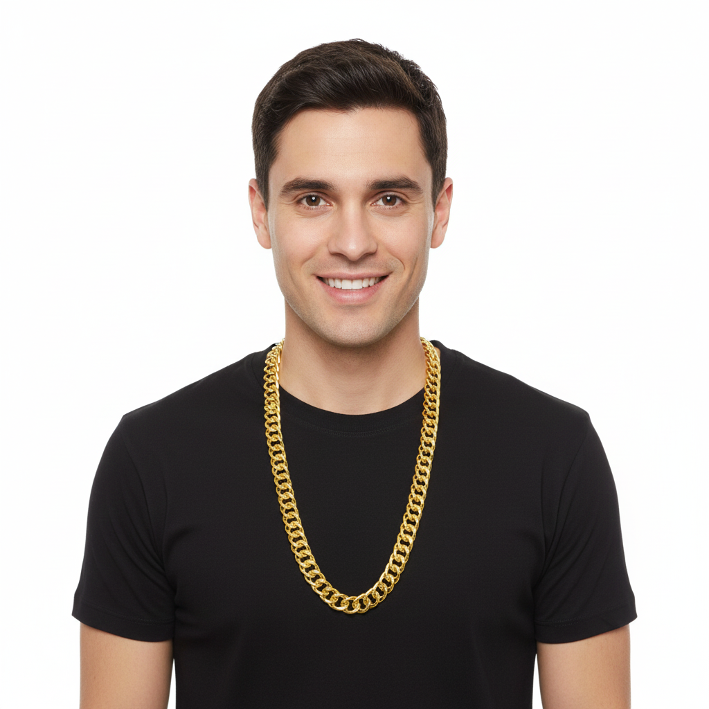 Gold 50cm Big Chain Necklace - Pimp/Gangster (Costume Accessory)
