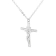 Jesus Christ Metal Necklace Chain Pendant Chain Jewellery Crucifix - Silver