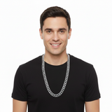 Silver 50cm Big Chain Necklace - Pimp/Gangster (Costume Accessory)