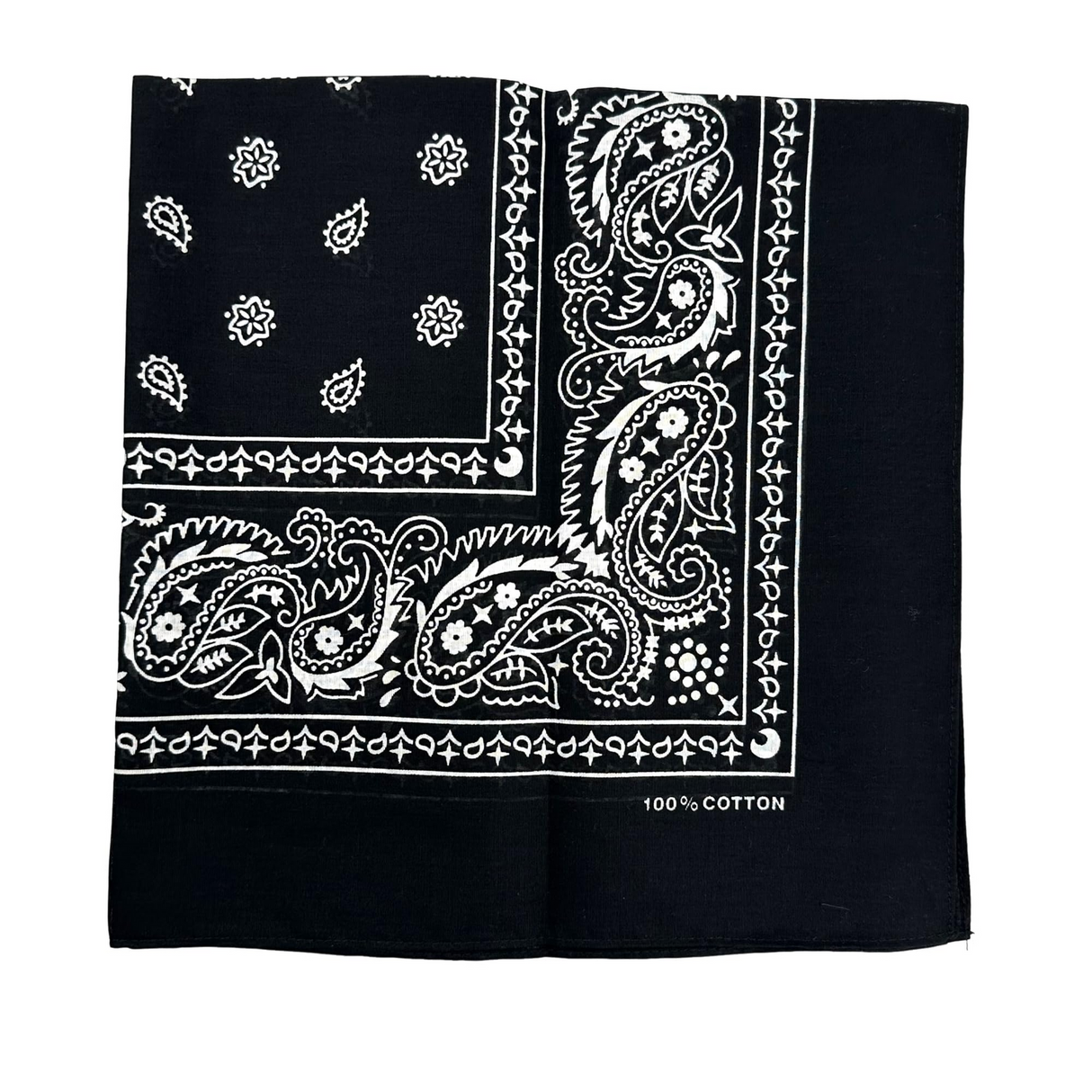 15x BULK BANDANA Paisley 100% COTTON Head Wrap Bandanna Summer Scarf - Black